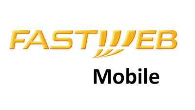 L'immagine mostra il logo FASTWEB Mobile, con il FASTWEB giallo sfumato e in grassetto con disegni stilizzati a forma di onda. Sotto c'è la scritta "Mobile" in nero. Questo logo incarna la facilità di configurazione di Internet con Fastweb Mobile sui dispositivi Android.