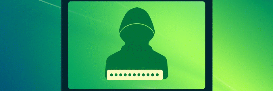Immagine di un simbolo di un hacker mentre cerca di bypassare password di windows.