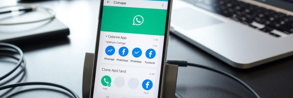 L'immagine mostra uno smartphone con delle app che si possono clonare tramite un app clone.