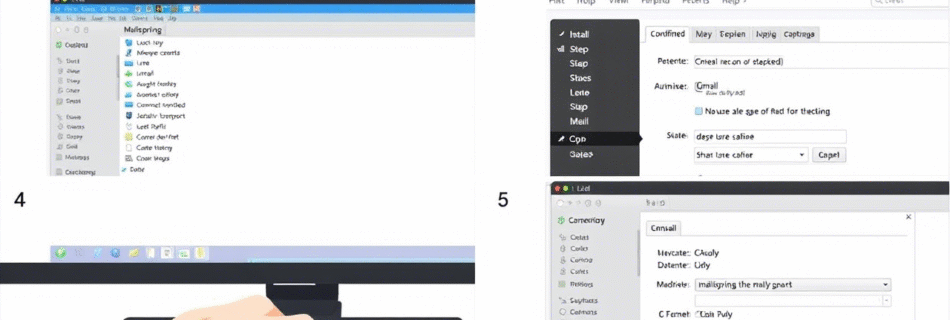 L'immagine mostra una persona con le mani su una tastiera pronta a configurare un indirizzzo mail in un software al pc.