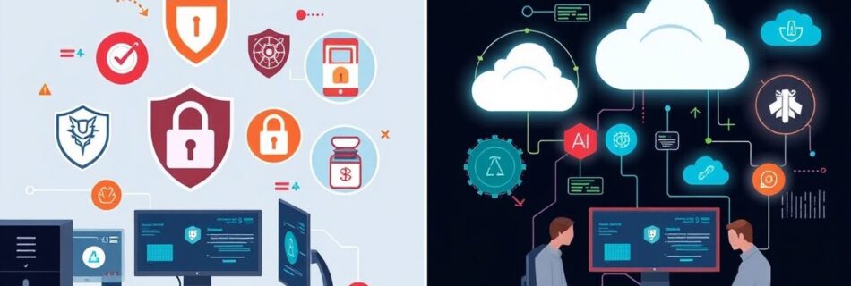 L'immagine mostra la differenza tra antivirus commerciali e antivurs nextgen.