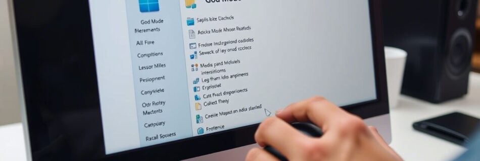L'immagine mostra abilitata la funzione della God Mode su WIndows 10 e 11.
