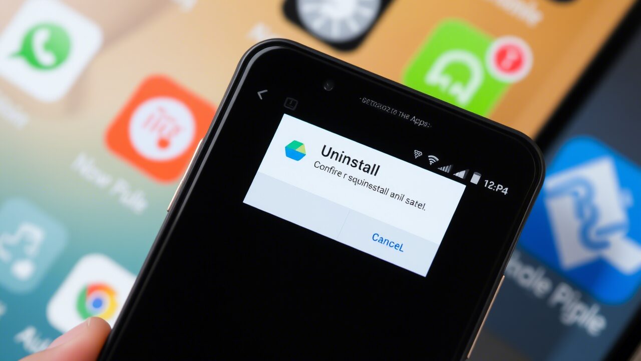 L'immagine mostra uno smartphone android con app adb disistallate da pc.