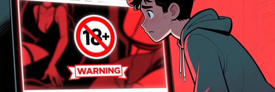 L'immagine mostra un ragazzo che tenta un accesso ad un sito vietato ad i minori di 18anni tra l'altro chiuso per violenze.