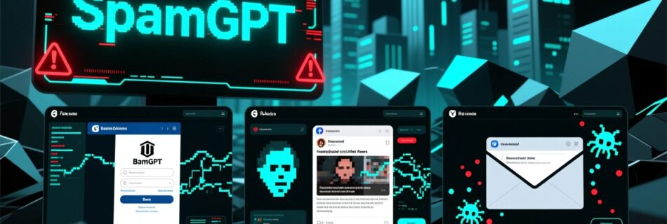L'immagine mostra uno strumento moderno chiaamto SpamGPT in grado di creare contenuti con IA piu pericolosi a livello di truffe online.