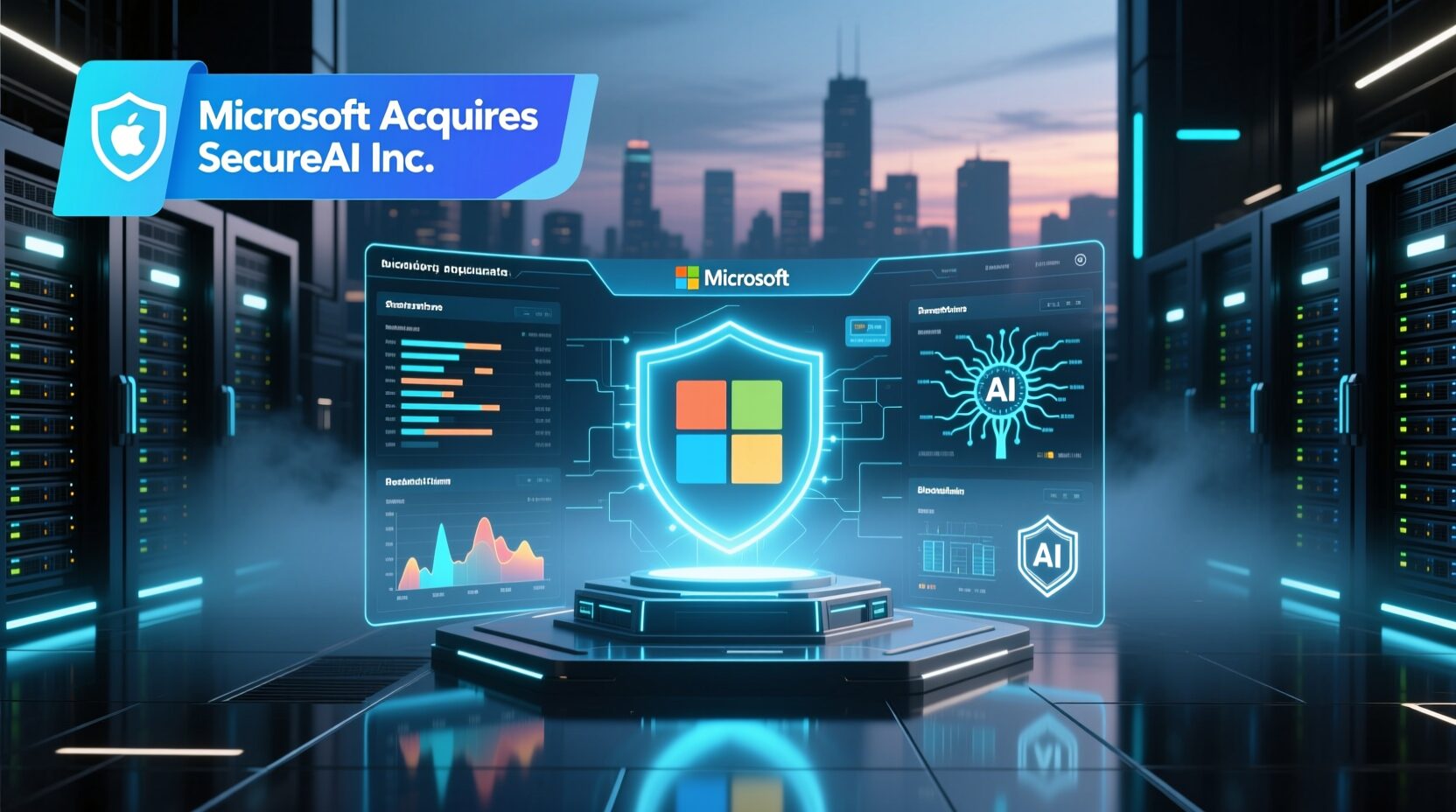 L'immagine mostra che Microsoft rafforza la sicurezza dell’IA con un’acquisizione