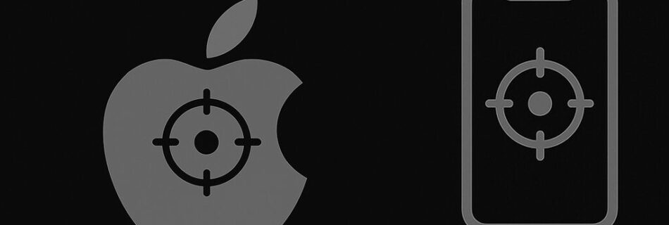 L'immagine mostra il logo apple sotto localizzazione con anche un iphone sotto localizzazione.