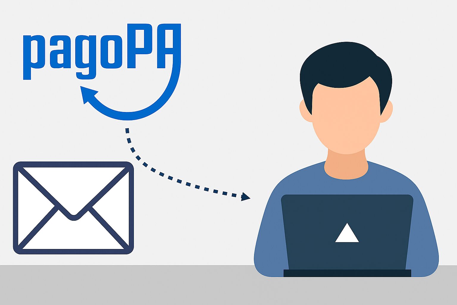 L'immagine mostra un utente classico davanti al computer all'insaputa di una mail truffa sul pagamentoPA.
