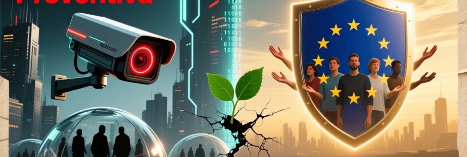 L'immagine mostra Chat Control: Sorveglianza Preventiva o Sicurezza Digitale? L’Europa si Spacca, l’Etica Resiste