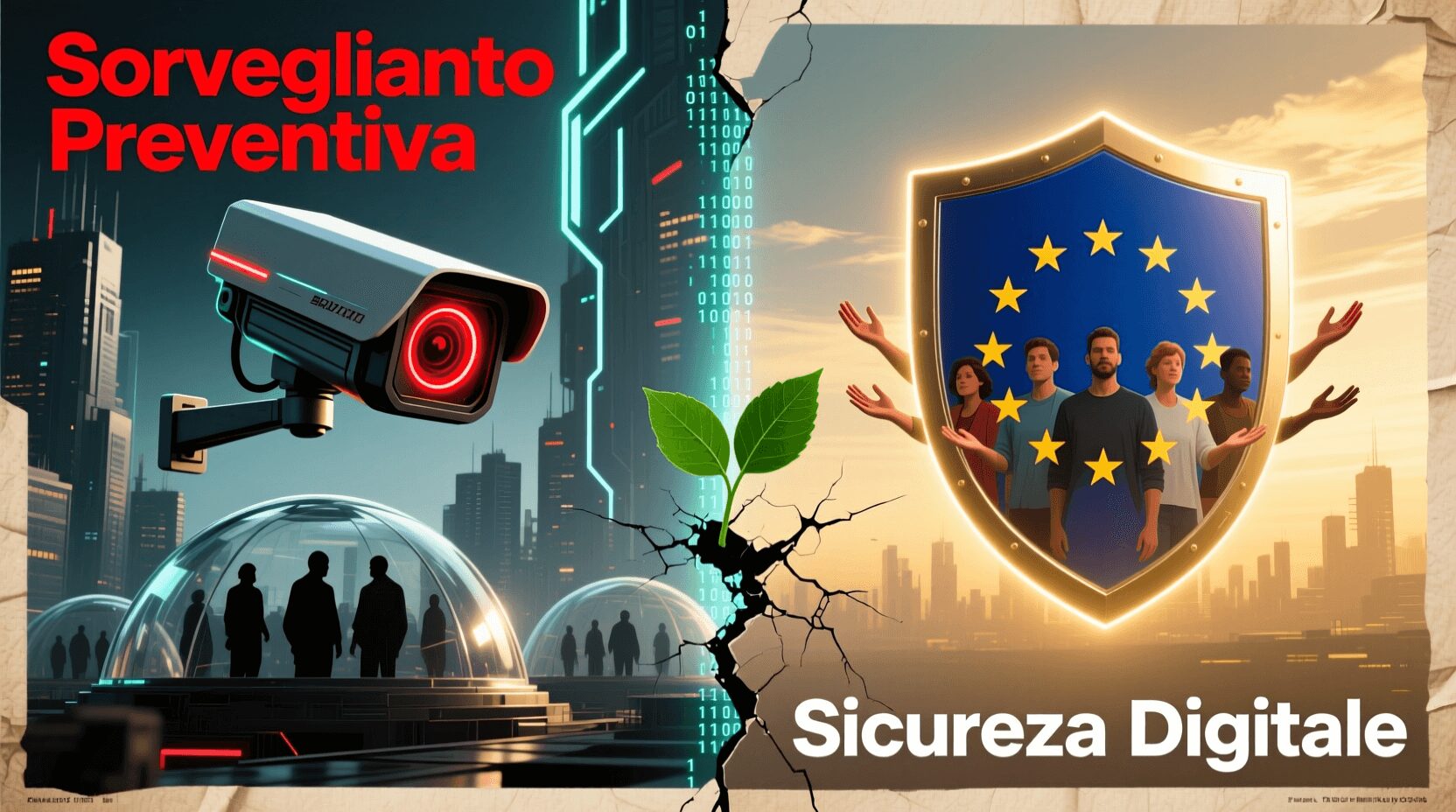 L'immagine mostra Chat Control: Sorveglianza Preventiva o Sicurezza Digitale? L’Europa si Spacca, l’Etica Resiste