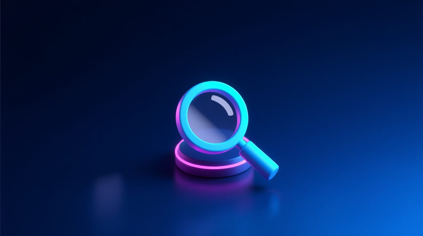 L'immagine mostra un simbolo di lente di ingradimento che cerca sul web.