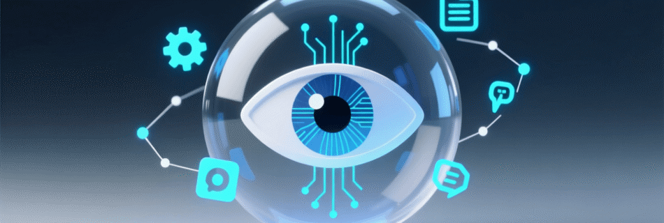 L'immagine mostra il logo di windows 11 con un occhio umano che vede delle funzioni nascoste di windows 11