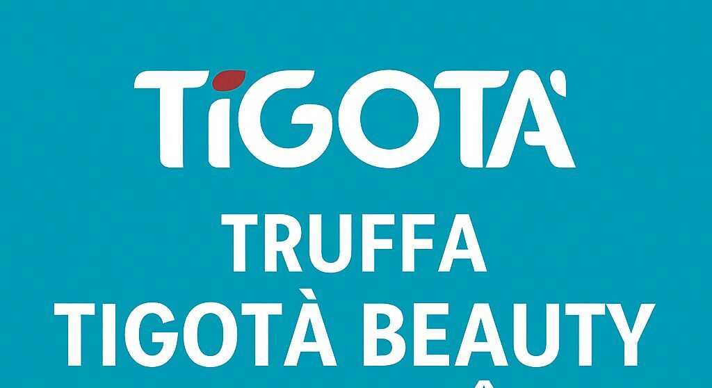 L'immagine mostra il logo di tigotà con il nome della truffa via email chiamata beauty box lancome.