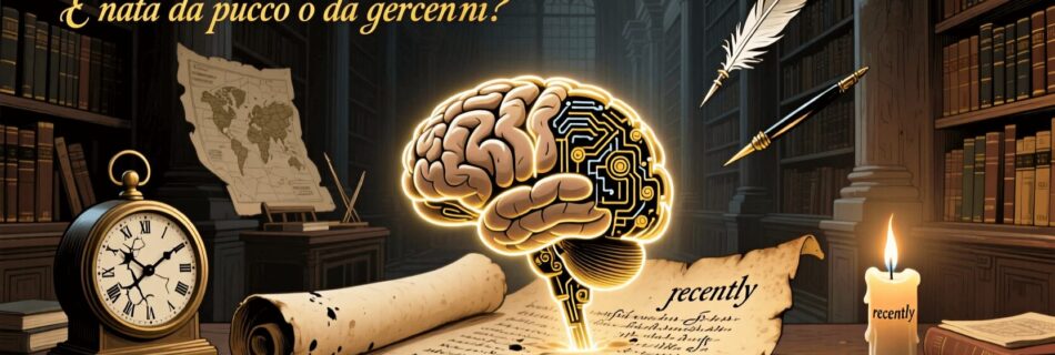 L'immagine mostra la foto di un cervello artificiale nell'epoca della storia di tutta la nascita della IA.