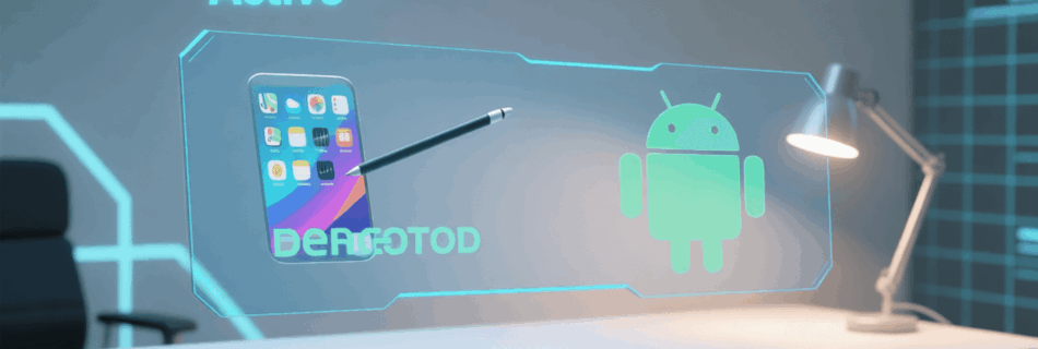 L'immagine mostra il logo di Android che mostra come registrare lo schermo di uno smartphone android.