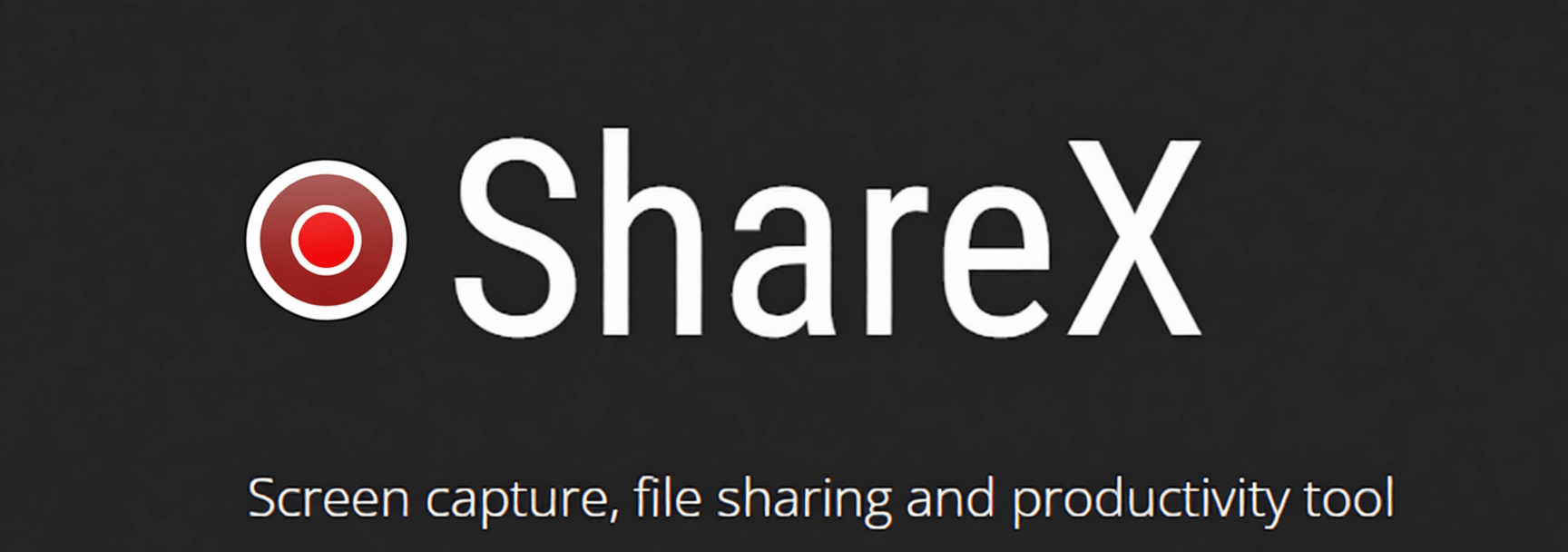 L'immagine mostra il logo del software sharex mentre registra il desktop.