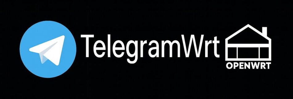 L'immagine mostra il logo del programma telegramWrt creato da cristian gallo con una casa e la scritta openwrt.