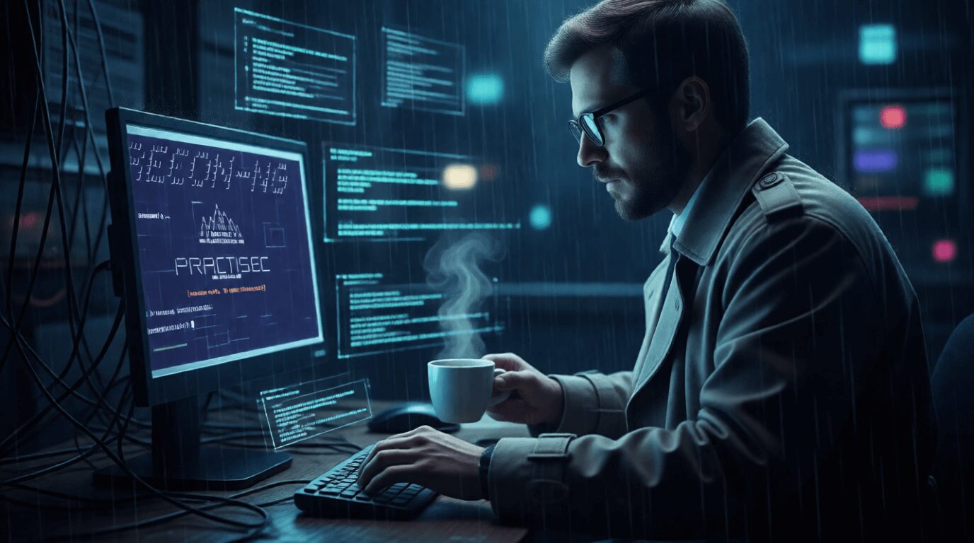 L'immagine mostra un detective hacker mentre fa una osint con il programma recon-ng