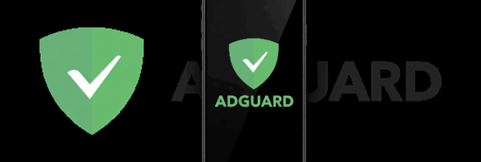 L'immagine mostra uno smartphone con logo adguard incluso nello smartphone.