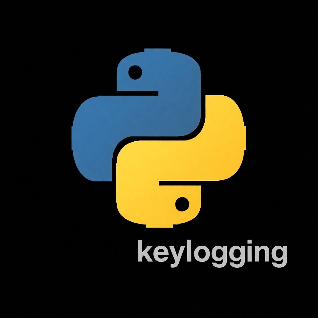 L'immagine mostra il logo python con la scritta keylogging