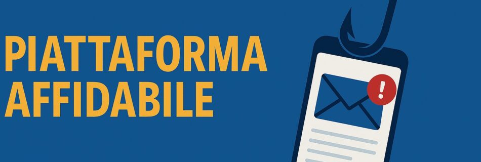 L'immagine mostra uno smartphone in stile esca stile truffa di una piattaforma affidabile via sms e e-mail