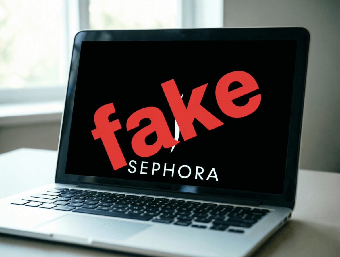 L'immagine mostra il logo sephora in stile fake truffa via sms e email.