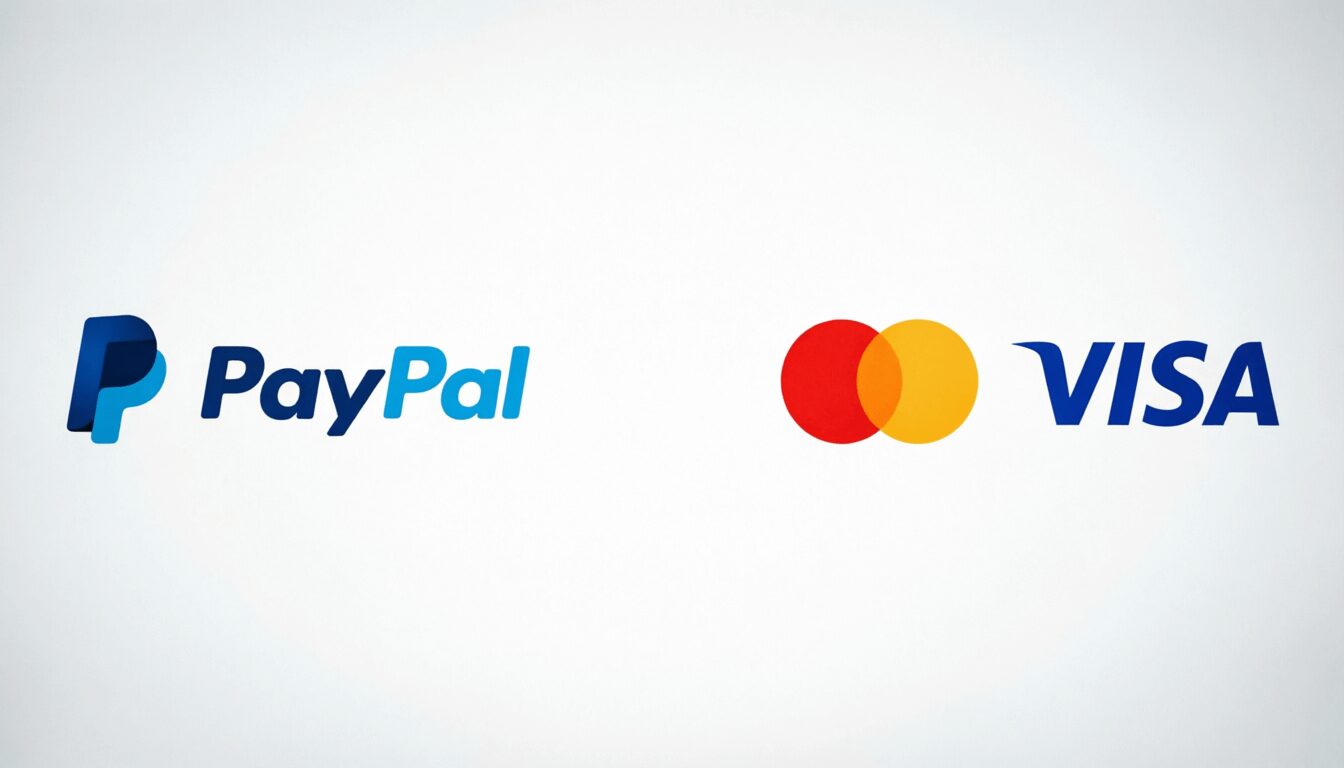 L'immagine mostra il logo paypal visa e mastercard.