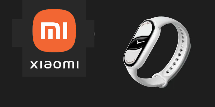 L'immagine mostra il logo xiaomi e uno smartwatch targato mi band 10
