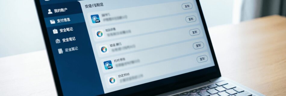 L'immagine mostra un notebook con un password manager in esecuzione all'avvio del computer.