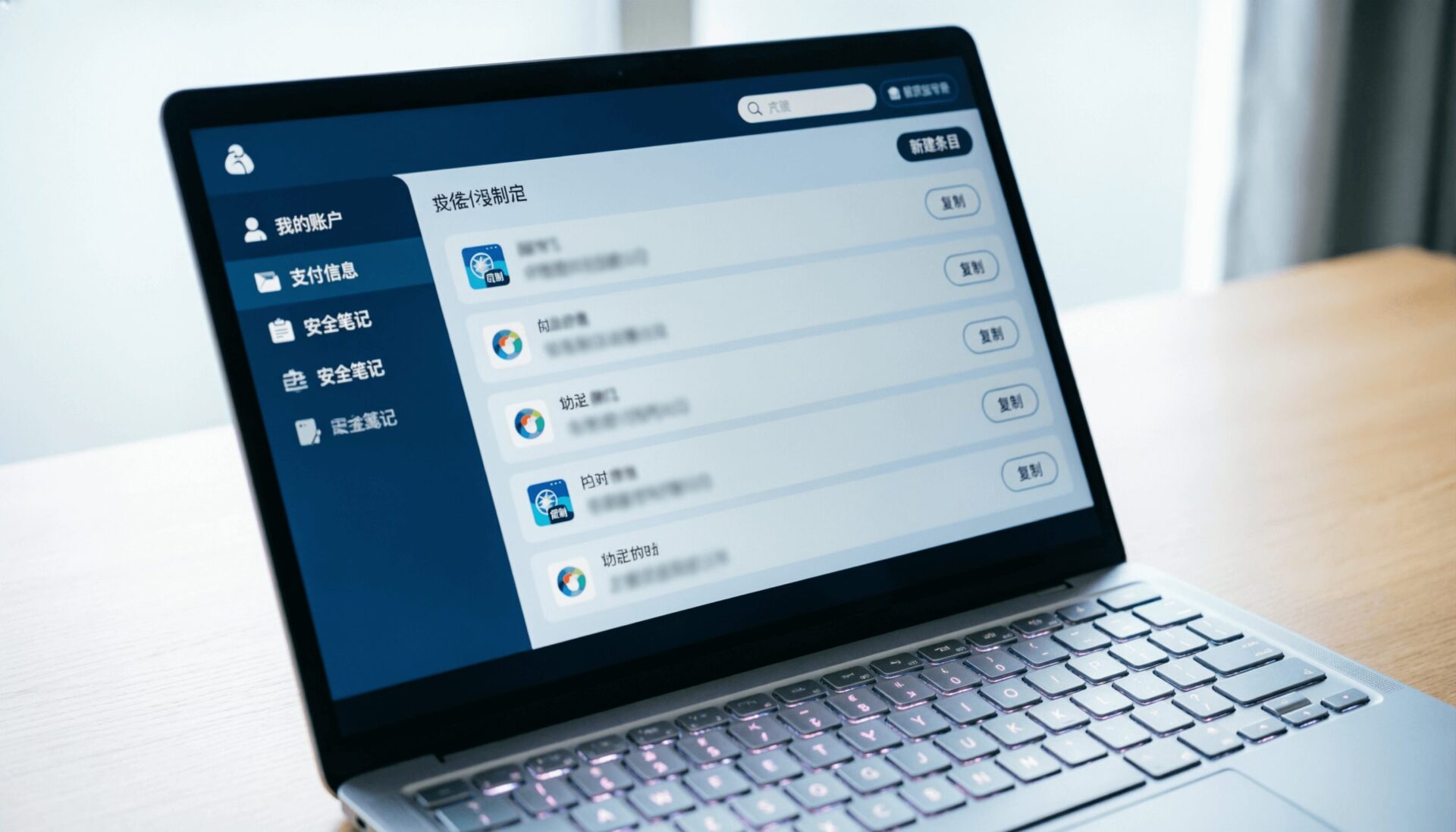 L'immagine mostra un notebook con un password manager in esecuzione all'avvio del computer.