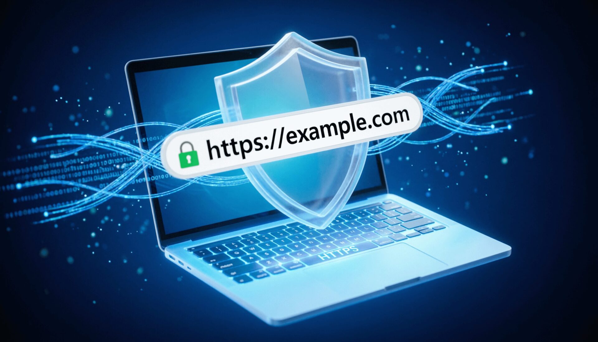 L'immagine mostra una protezione di un computer durante la navigazione web via browser sicuri.