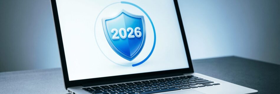 L'immagine mostra un antivirus in protezione su un notebook nel 2026.