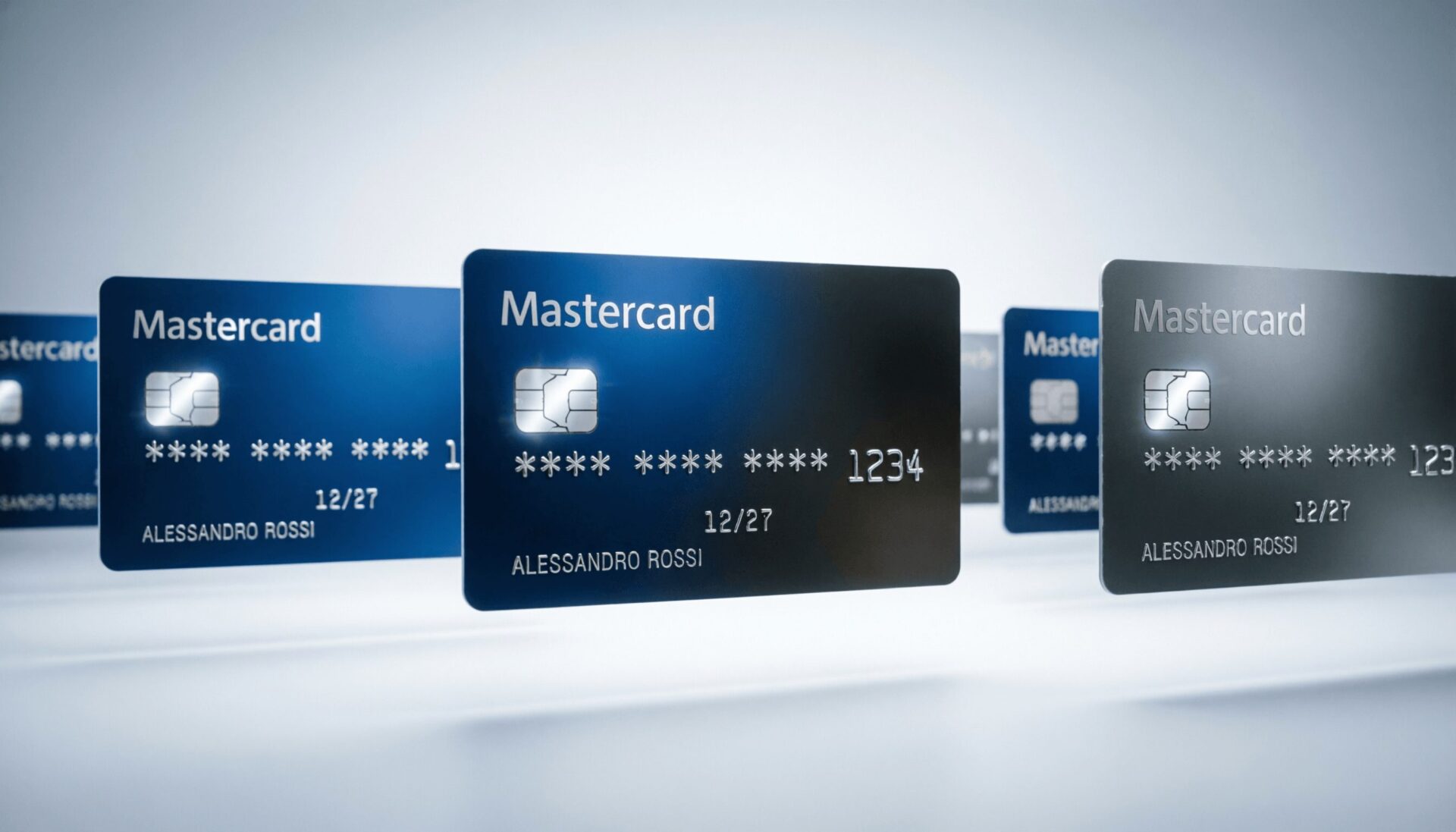 L'immagine mostra carte virtuali con circuito mastercard