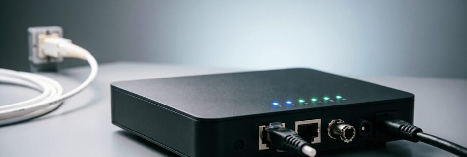 L'immagine mostra un router in fibra ffth 2026.