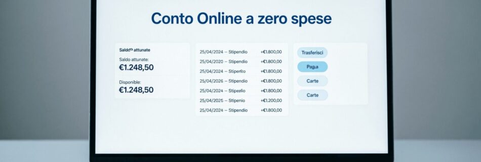L'immagine mostra dei conti online 2026 a zero spese