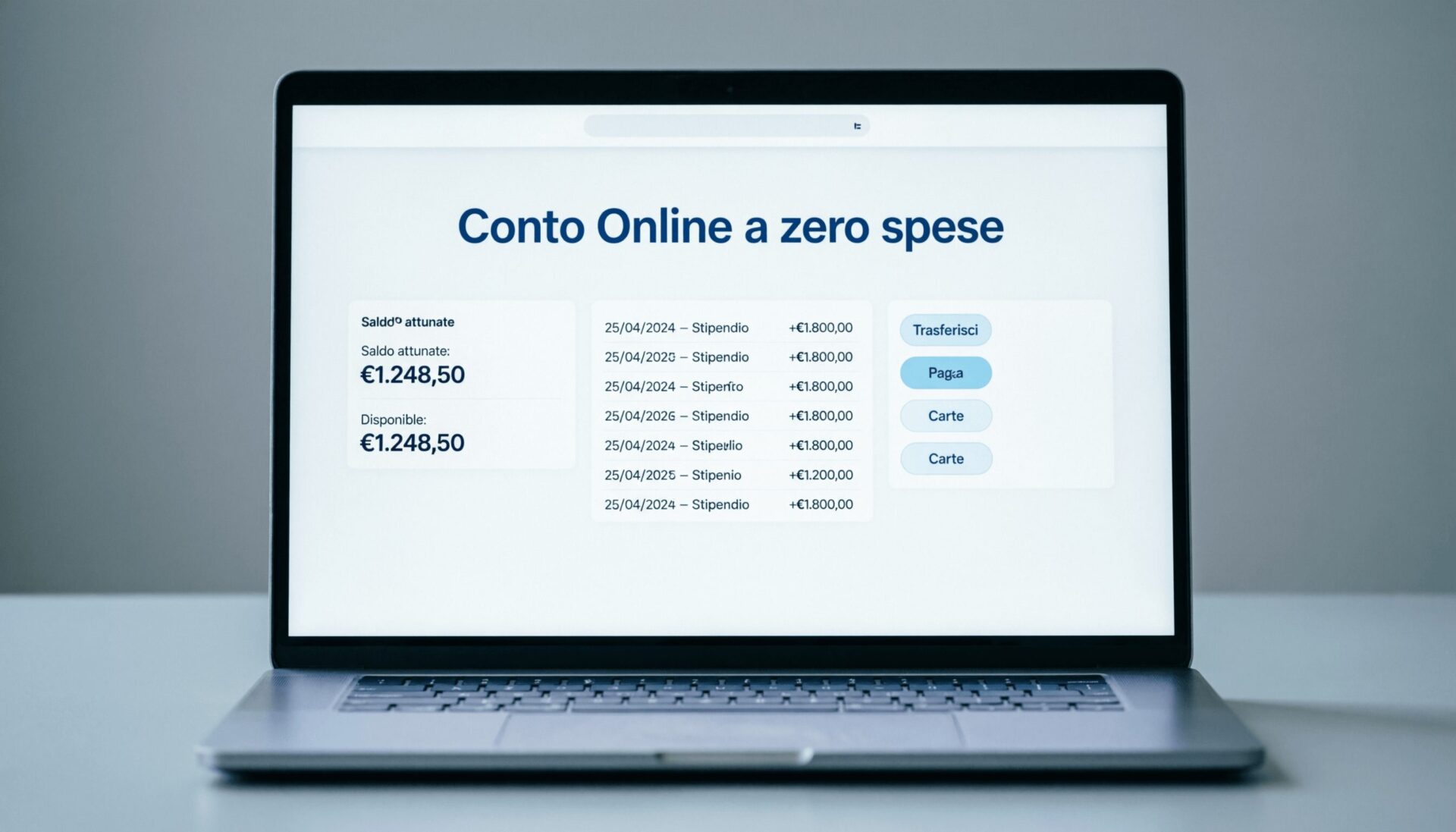 L'immagine mostra dei conti online 2026 a zero spese