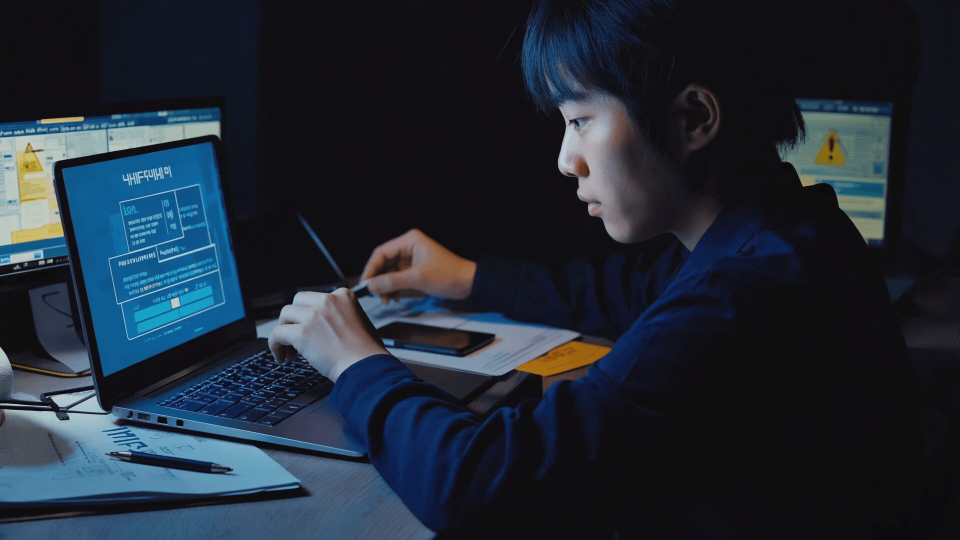 L'immagine mostra un tentativo di phishing via computer ad una persona.