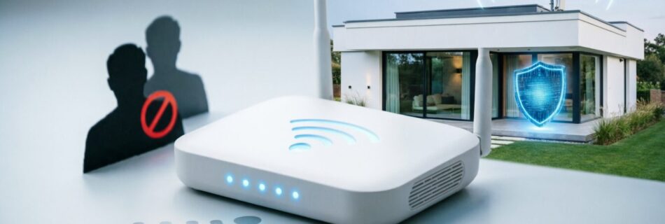 L'immagine mostra una villa in fase di protezzione wifi da attacchi indiscreti.