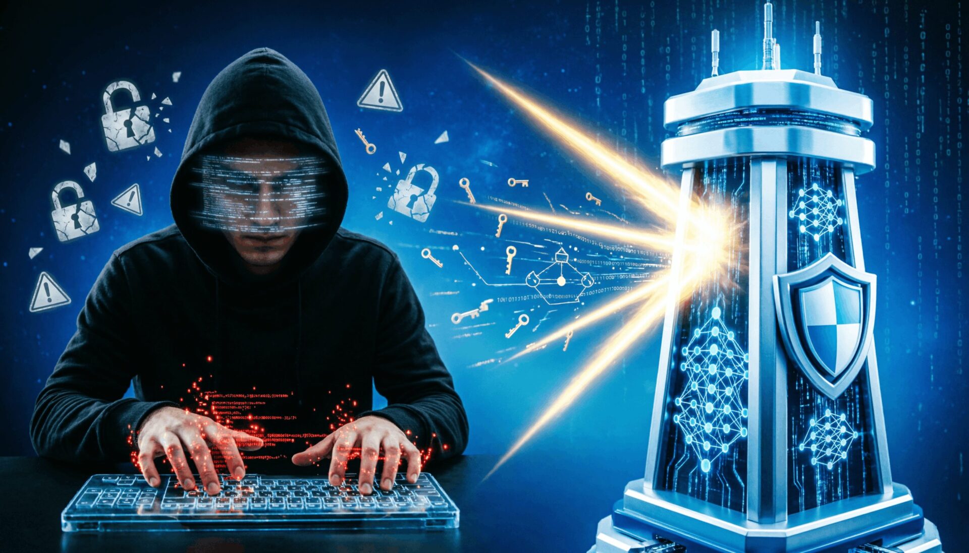 L'immagine mostra un ethical hacker contro i sistemi di intelligenza artificiale.