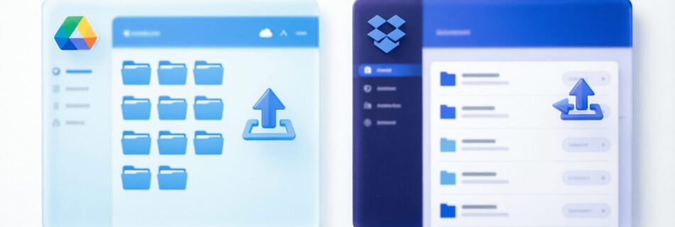 L'immagine mostra google drive e dropbox