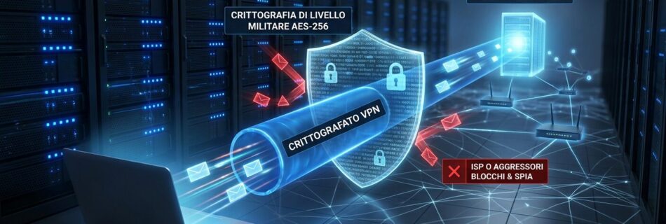 L'immagine mostra un tunnel vpn in esecuzione.