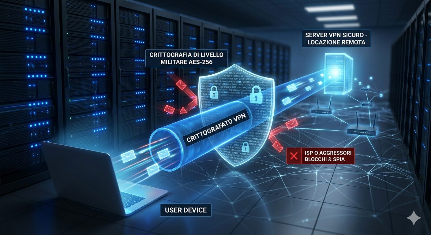 L'immagine mostra un tunnel vpn in esecuzione.
