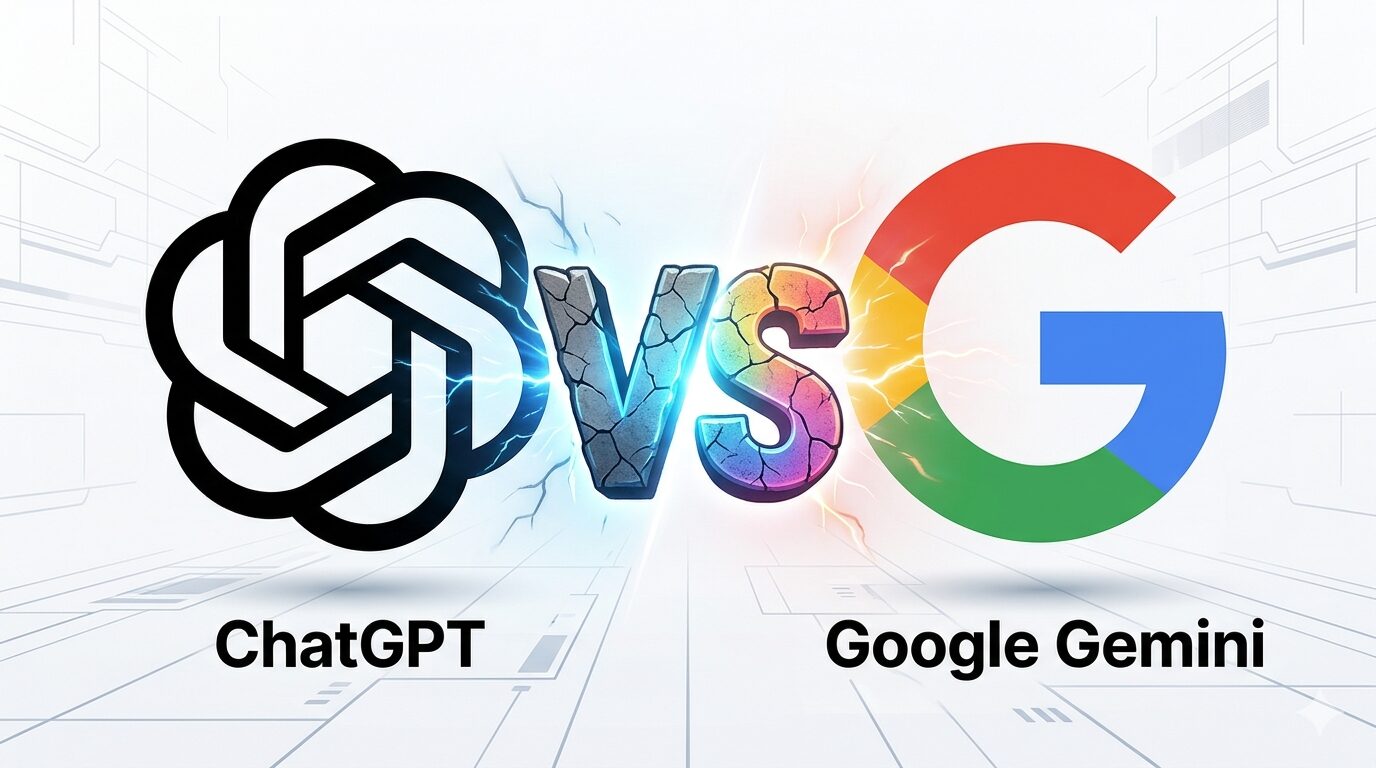 L'immagine mostra i loghi di chatgpt e google gemini in confronto in sfida.