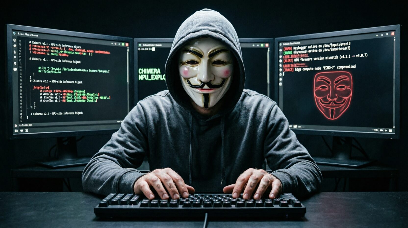 L'immagine mostra un hacker che si presenta con il virus invisibile agli antiviurs.