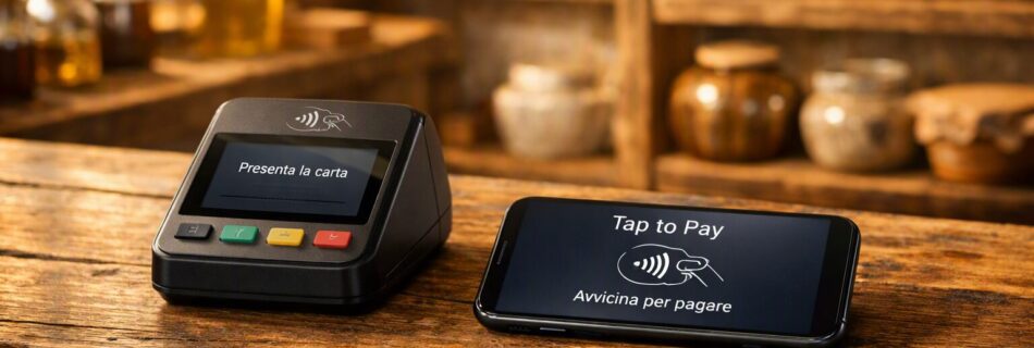 L'immagine mostra dei pos su un banco.