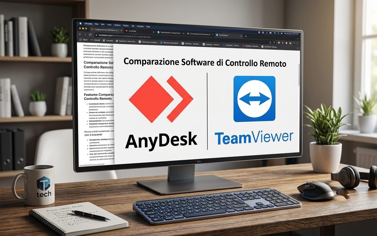 L'immagine mostra due software per pc di controllo remoto.