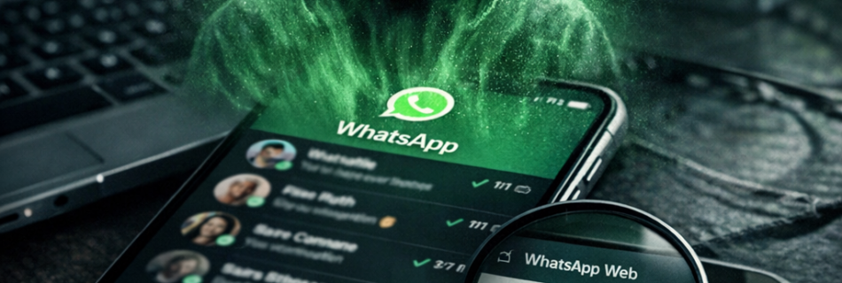 L'immagine mostra un attaccante che spia whatsapp.