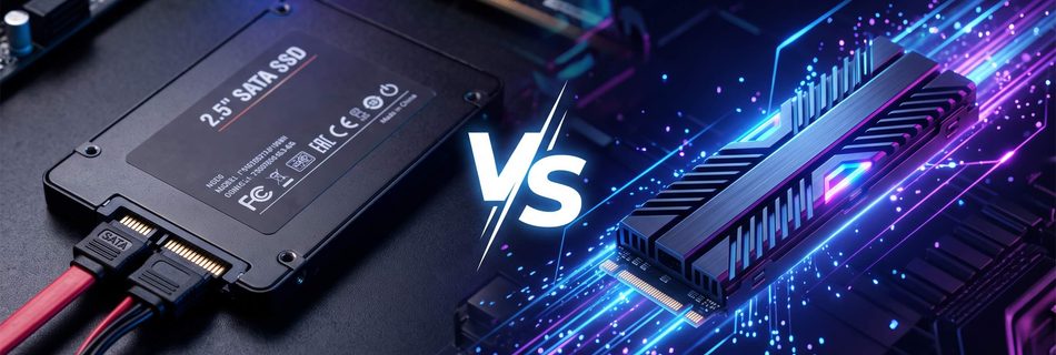 L'immagine mostra due ssd di diversa categpria uno ssd sata l'altro di ultima generazione.